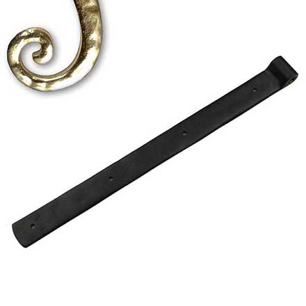 Seaside Shutters [S2-200-03UN] Cast Brass Shutter Strap Hinge - Arch End - Polished Brass (Unlacquered) Finish - 1 1/4" W x 14" L - 0" Offset