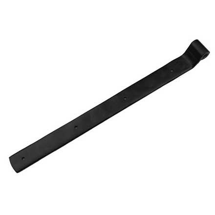 Seaside Shutters [S2-201-19] Cast Brass Shutter Strap Hinge - Arch End - Flat Black - 1 1/4" W x 14" L - 3/4" Offset