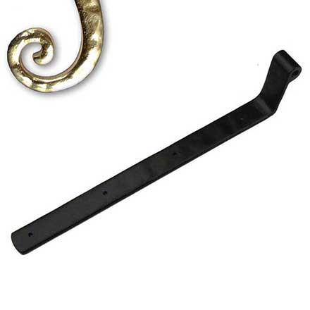 Seaside Shutters [S2-203-03] Cast Brass Shutter Strap Hinge - Arch End - Polished Brass Finish - 1 1/4" W x 14" L - 2 1/4" Offset