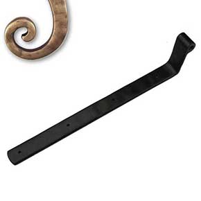 Seaside Shutters [S2-203-05] Cast Brass Shutter Strap Hinge - Arch End - Antique Brass Finish - 1 1/4" W x 14" L - 2 1/4" Offset