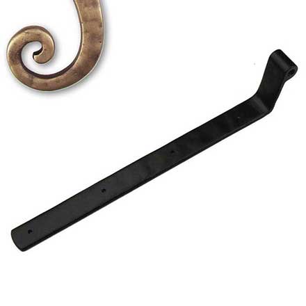 Seaside Shutters [S2-203-05] Cast Brass Shutter Strap Hinge - Arch End - Antique Brass Finish - 1 1/4" W x 14" L - 2 1/4" Offset