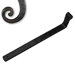 Seaside Shutters [S2-203-10B] Cast Brass Shutter Strap Hinge - Arch End - Oil Rubbed Bronze Finish - 1 1/4" W x 14" L - 2 1/4" Offset