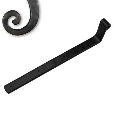 Seaside Shutters [S2-203-10B] Cast Brass Shutter Strap Hinge - Arch End - Oil Rubbed Bronze Finish - 1 1/4" W x 14" L - 2 1/4" Offset