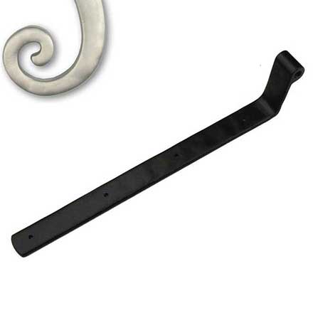 Seaside Shutters [S2-203-15] Cast Brass Shutter Strap Hinge - Arch End - Satin Nickel Finish - 1 1/4" W x 14" L - 2 1/4" Offset