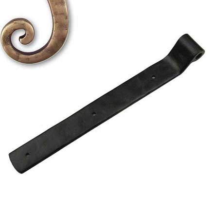 Seaside Shutters [S2-450-05] Cast Brass Shutter Strap Hinge - Arch End - Reverse Texture - Antique Brass Finish - 1 1/4" W x 10" L - 3/4" Offset