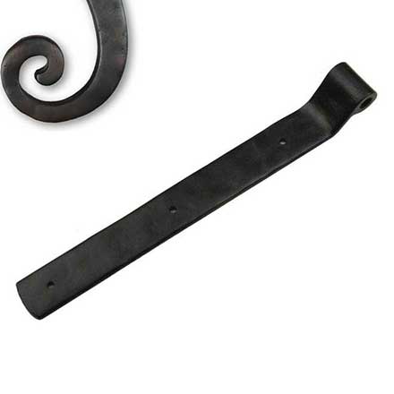 Seaside Shutters [S2-450-10B] Cast Brass Shutter Strap Hinge - Arch End - Reverse Texture - Oil Rubbed Bronze Finish - 1 1/4" W x 10" L - 3/4" Offset