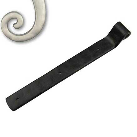 Seaside Shutters [S2-450-15] Cast Brass Shutter Strap Hinge - Arch End - Reverse Texture - Satin Nickel Finish - 1 1/4" W x 10" L - 3/4" Offset