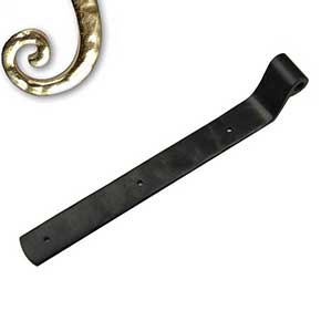 Seaside Shutters [S2-451-03] Cast Brass Shutter Strap Hinge - Arch End - Reverse Texture - Polished Brass Finish - 1 1/4" W x 10" L - 1 1/4" Offset