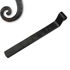 Seaside Shutters [S2-451-10B] Cast Brass Shutter Strap Hinge - Arch End - Reverse Texture - Oil Rubbed Bronze Finish - 1 1/4" W x 10" L - 1 1/4" Offset