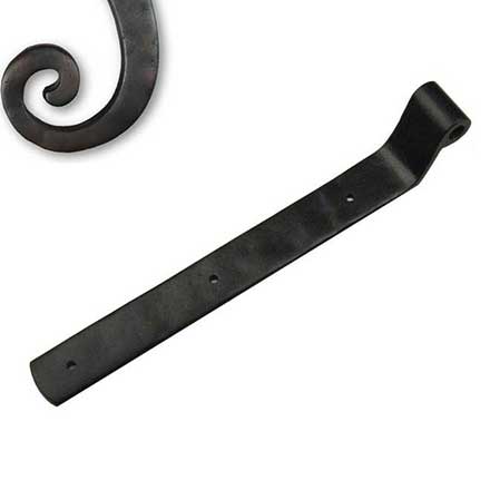 Seaside Shutters [S2-451-10B] Cast Brass Shutter Strap Hinge - Arch End - Reverse Texture - Oil Rubbed Bronze Finish - 1 1/4" W x 10" L - 1 1/4" Offset