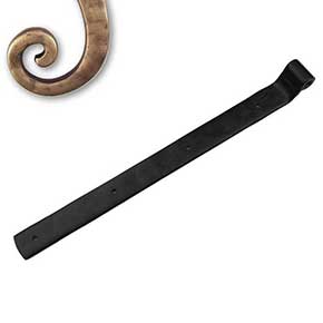 Seaside Shutters [S2-460-05] Cast Brass Shutter Strap Hinge - Arch End - Reverse Texture - Antique Brass Finish - 1 1/4" W x 14" L - 3/4" Offset
