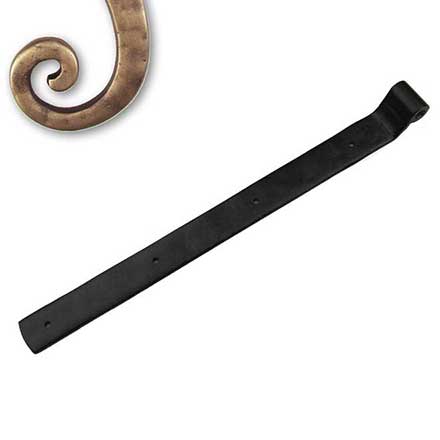 Seaside Shutters [S2-460-05] Cast Brass Shutter Strap Hinge - Arch End - Reverse Texture - Antique Brass Finish - 1 1/4" W x 14" L - 3/4" Offset
