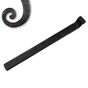 Seaside Shutters [S2-460-10B] Cast Brass Shutter Strap Hinge - Arch End - Reverse Texture - Oil Rubbed Bronze Finish - 1 1/4" W x 14" L - 3/4" Offset