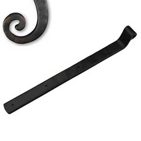 Seaside Shutters [S2-461-10B] Cast Brass Shutter Strap Hinge - Arch End - Reverse Texture - Oil Rubbed Bronze Finish - 1 1/4" W x 14" L - 1 1/4" Offset