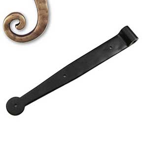 Seaside Shutters [S2-300-05] Cast Brass Shutter Strap Hinge - Bean End - Antique Brass Finish - 1 1/4" W x 10" L - 0" Offset