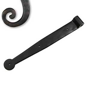 Seaside Shutters [S2-300-10B] Cast Brass Shutter Strap Hinge - Bean End - Oil Rubbed Bronze Finish - 1 1/4" W x 10" L - 0" Offset