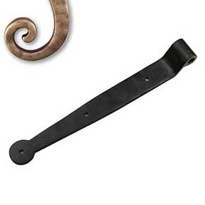 Seaside Shutters [S2-301-05] Cast Brass Shutter Strap Hinge - Bean End - Antique Brass Finish - 1 1/4" W x 10" L - 3/4" Offset