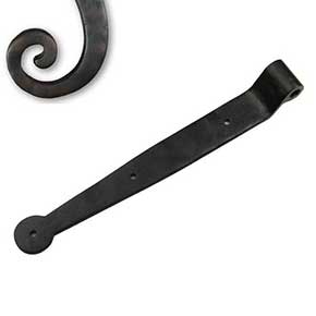 Seaside Shutters [S2-301-10B] Cast Brass Shutter Strap Hinge - Bean End - Oil Rubbed Bronze Finish - 1 1/4" W x 10" L - 3/4" Offset