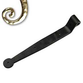 Seaside Shutters [S2-302-03UN] Cast Brass Shutter Strap Hinge - Bean End - Polished Brass (Unlacquered) Finish - 1 1/4" W x 10" L - 1 1/4" Offset