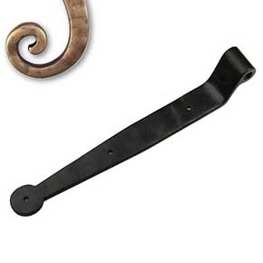 Seaside Shutters [S2-302-05] Cast Brass Shutter Strap Hinge - Bean End - Antique Brass Finish - 1 1/4" W x 10" L - 1 1/4" Offset
