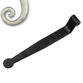 Seaside Shutters [S2-302-15] Cast Brass Shutter Strap Hinge - Bean End - Satin Nickel Finish - 1 1/4" W x 10" L - 1 1/4" Offset