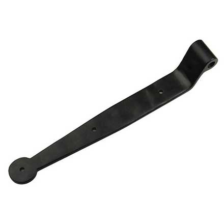Seaside Shutters [S2-302-19] Cast Brass Shutter Strap Hinge - Bean End - Flat Black - 1 1/4" W x 10" L - 1 1/4" Offset