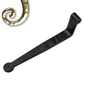 Seaside Shutters [S2-303-03] Cast Brass Shutter Strap Hinge - Bean End - Polished Brass Finish - 1 1/4" W x 10" L - 2 1/4" Offset