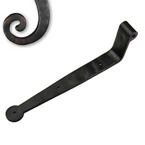 Seaside Shutters [S2-303-10B] Cast Brass Shutter Strap Hinge - Bean End - Oil Rubbed Bronze Finish - 1 1/4" W x 10" L - 2 1/4" Offset