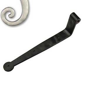 Seaside Shutters [S2-303-15] Cast Brass Shutter Strap Hinge - Bean End - Satin Nickel Finish - 1 1/4" W x 10" L - 2 1/4" Offset