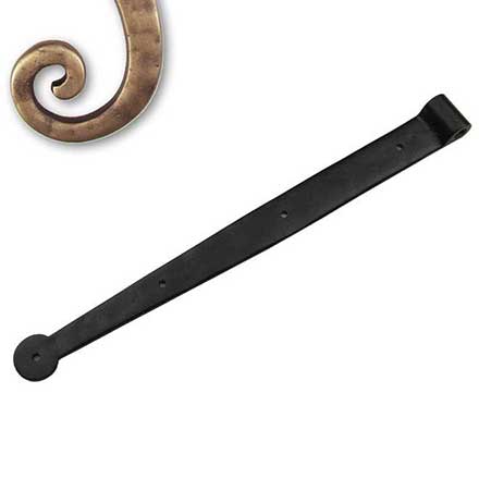 Seaside Shutters [S2-400-05] Cast Brass Shutter Strap Hinge - Bean End - Antique Brass Finish - 1 1/4" W x 14" L - 0" Offset