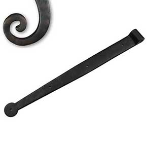 Seaside Shutters [S2-400-10B] Cast Brass Shutter Strap Hinge - Bean End - Oil Rubbed Bronze Finish - 1 1/4" W x 14" L - 0" Offset