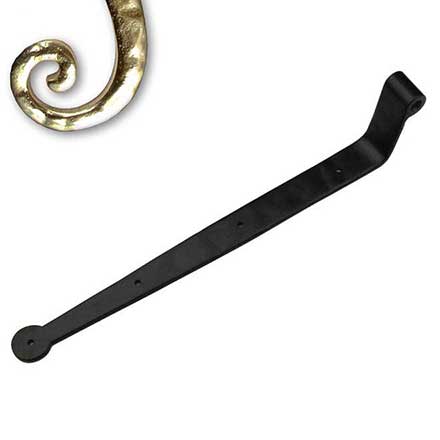 Seaside Shutters [S2-403-03UN] Cast Brass Shutter Strap Hinge - Bean End - Polished Brass (Unlacquered) Finish - 1 1/4" W x 14" L - 2 1/4" Offset
