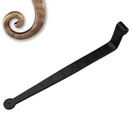 Seaside Shutters [S2-403-05] Cast Brass Shutter Strap Hinge - Bean End - Antique Brass Finish - 1 1/4" W x 14" L - 2 1/4" Offset