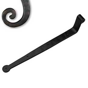 Seaside Shutters [S2-403-10B] Cast Brass Shutter Strap Hinge - Bean End - Oil Rubbed Bronze Finish - 1 1/4" W x 14" L - 2 1/4" Offset