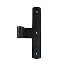 Seaside Shutters [S3-200-19] Cast Brass Shutter Center Strap Hinge - T-Style - Arch End - Flat Black - 0&quot; Offset