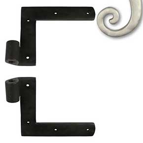 Seaside Shutters [S3-101-15] Cast Brass Shutter L Strap Hinge - New York Style - Satin Nickel Finish - 3/4" Offset - Pair