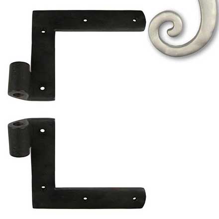 Seaside Shutters [S3-101-15] Cast Brass Shutter L Strap Hinge - New York Style - Satin Nickel Finish - 3/4" Offset - Pair