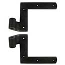 Seaside Shutters [S3-102-19] Cast Brass Shutter L Strap Hinge - New York Style - Flat Black - 1 1/4&quot; Offset - Pair