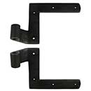 Seaside Shutters [S3-103-19] Cast Brass Shutter L Strap Hinge - New York Style - Flat Black - 2 1/4&quot; Offset - Pair