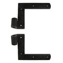 Seaside Shutters [S3-100-19] Cast Brass Shutter L Strap Hinge - New York Style - Flat Black - 0" Offset - Pair
