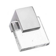 Sietto [K-1200-SN] Glass Cabinet Knob - Affinity Series - Clear Glass - Satin Nickel Base - 1 1/4" Sq.