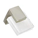 Sietto [K-1201-PN] Glass Cabinet Knob - Affinity Series - White Glass - Polished Nickel Base - 1 1/4&quot; Sq.