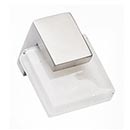 Sietto [K-1201-SN] Glass Cabinet Knob - Affinity Series - White Glass - Satin Nickel Base - 1 1/4" Sq.