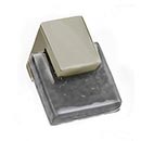 Sietto [K-1202-PN] Glass Cabinet Knob - Affinity Series - Slate Gray Glass - Polished Nickel Base - 1 1/4" Sq.