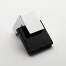 Sietto [K-1203-PC] Glass Cabinet Knob - Affinity Series - Black Glass - Polished Chrome Base - 1 1/4" Sq.