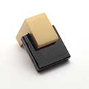 Sietto [K-1203-SB] Glass Cabinet Knob - Affinity Series - Black Glass - Satin Brass Base - 1 1/4" Sq.