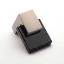 Sietto [K-1203-SN] Glass Cabinet Knob - Affinity Series - Black Glass - Satin Nickel Base - 1 1/4" Sq.