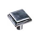 Sietto [K-1302-PC] Glass Cabinet Knob - Geometric Series - Irid Black - Polished Chrome Base - 1 1/4&quot; Sq.