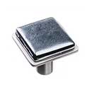 Sietto [K-1302-SN] Glass Cabinet Knob - Geometric Series - Irid Black - Satin Nickel Base - 1 1/4&quot; Sq.