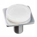 Sietto [M-1300-SN] Glass Cabinet Knob - Geometric Series - White - Satin Nickel Base - 1 1/4" Sq.